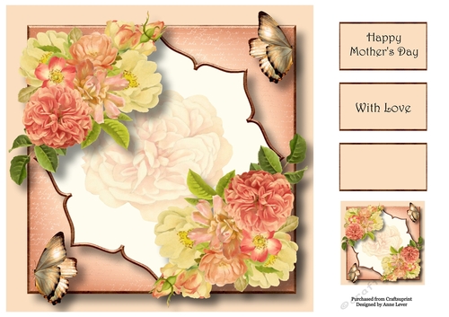 Beautiful Lotus Frame - Peach Bouquet 8x8