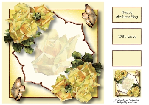 Beautiful Lotus Frame - Yellow Roses 8x8