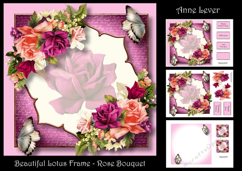 Beautiful Lotus Frame - Rose Bouquet