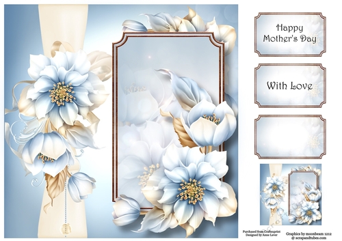 Panel & Bow - Frosted Florals 8x8