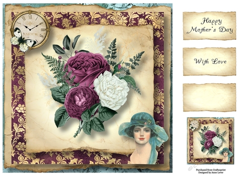Shabby Chic Bouquet 8x8