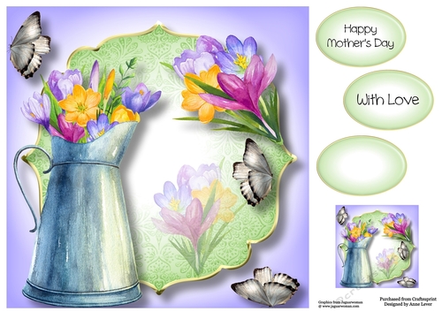 Vintage Water Jug - Crocus 8x8