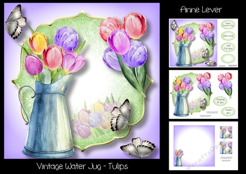 Vintage Water Jug - Tulips
