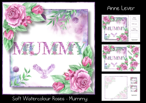 Soft Watercolour Roses - Mummy