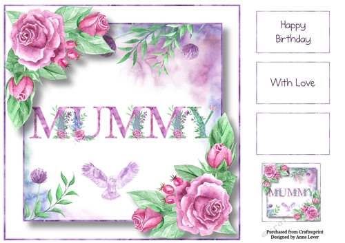 Soft Watercolour Roses - Mummy 8x8