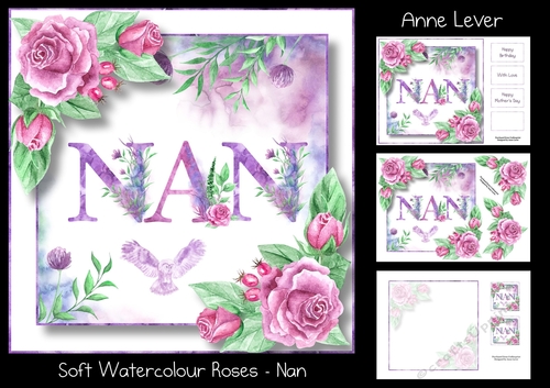 Soft Watercolour Roses - Nan
