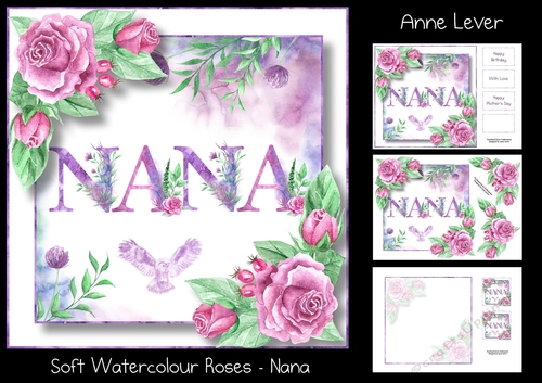 Soft Watercolour Roses - Nana