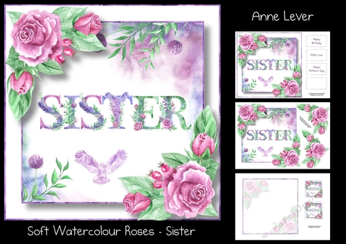 Soft Watercolour Roses - Sister