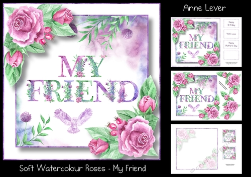 Soft Watercolour Roses - My Friend