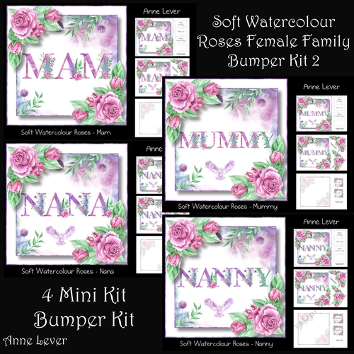 Soft Watercolour Roses Female Family Bumper Kit 2