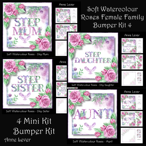 Soft Watercolour Roses Female Family Bumper Kit 4