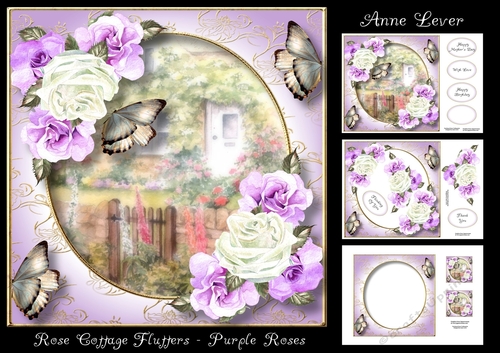 Rose Cottage Flutters - Purple Roses