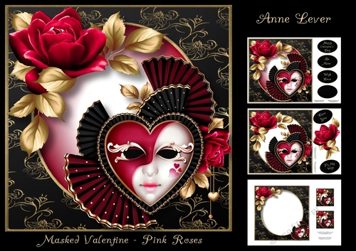 Masked Valentine - Pink Roses