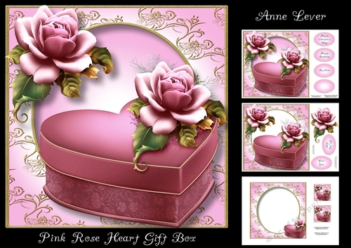 Pink Rose Heart Gift Box