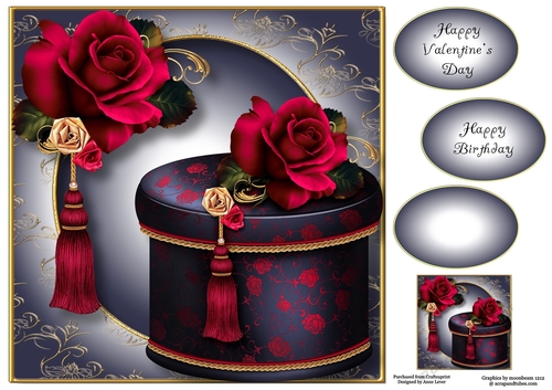 Magenta Rose Gift Box 8x8