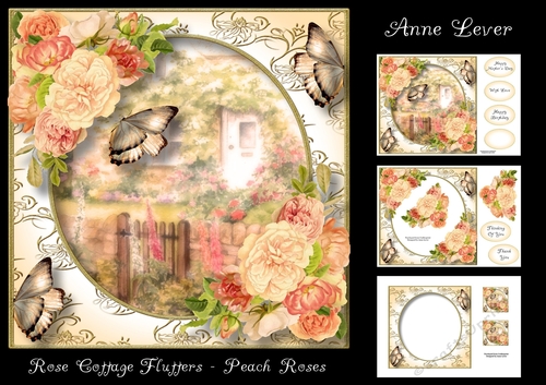 Rose Cottage Flutters - Peach Roses