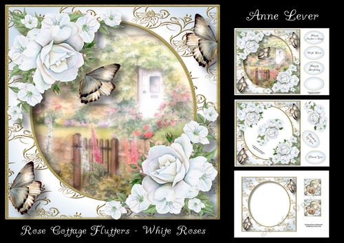 Rose Cottage Flutters - White Roses