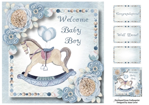 Welcome Baby Boy 8x8