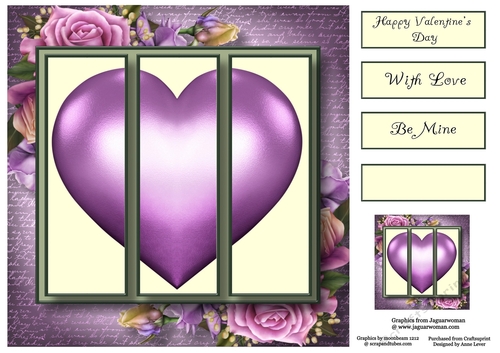 Heart Trio - Belle Epoque Roses 8x8
