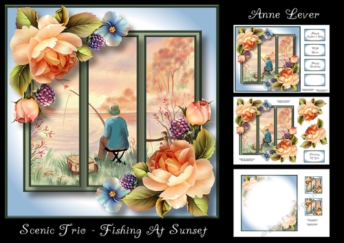 Scenic Trio - Fishing At Sunset