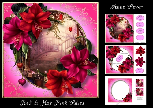 Red & Hot Pink Lilies