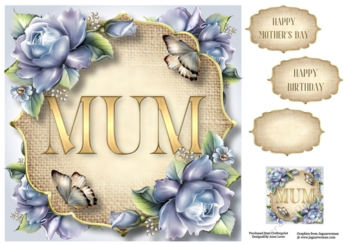 Mum - Porcelain Roses 8x8