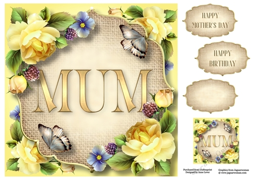 Mum - Yellow Roses 8x8