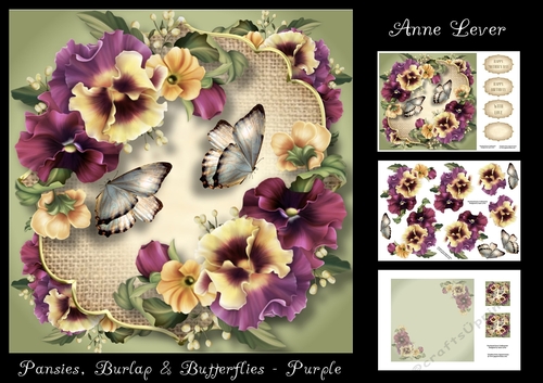 Pansies, Burlap & Butterflies
