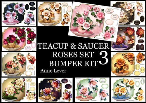 Teacup & Saucer Roses Set 3 Bumper Kit