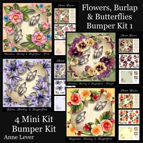 Flowers, Burlap & Butterflies Bumper Kit 1