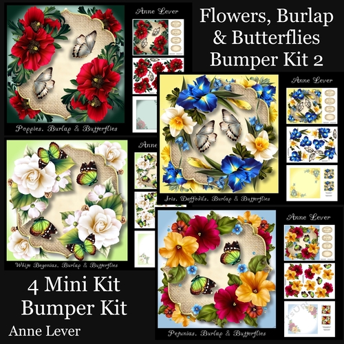 Flowers, Burlap & Butterflies Bumper Kit 2