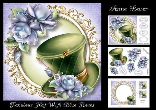 Fabulous Hat & Blue Roses