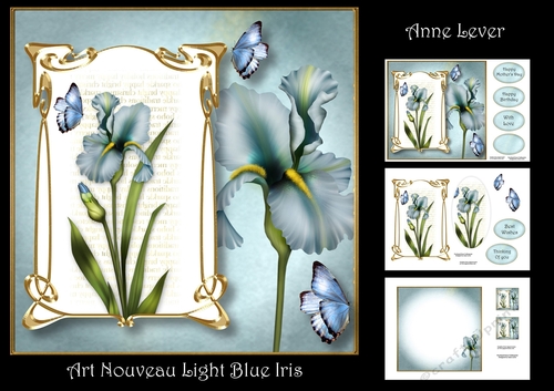 Art Nouveau Light Blue Iris