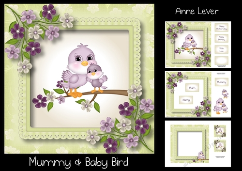 Mummy & Baby Bird - mothers day or birthday
