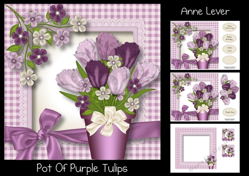 Pot Of Purple Tulips