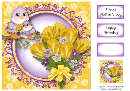 Yellow Tulips For Mum 8x8