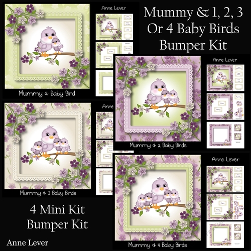Mummy & 1, 2, 3 Or 4 Baby Birds Bumper Kit