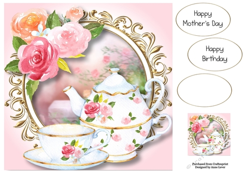Time For Tea - In The Pink 8x8