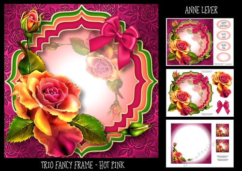 Trio Fancy Frame - Hot Pink