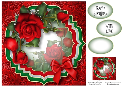 Trio Fancy Frame - Ravishing Red 8x8