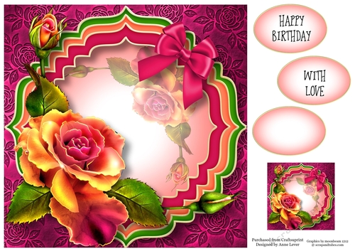 Trio Fancy Frame - Hot Pink 8x8