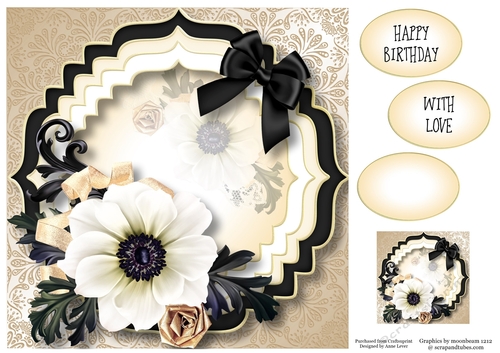 Trio Fancy Frame - Black & White 8x8
