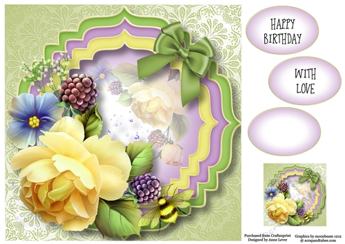 Trio Fancy Frame - Bumble Bee Yellow 8x8
