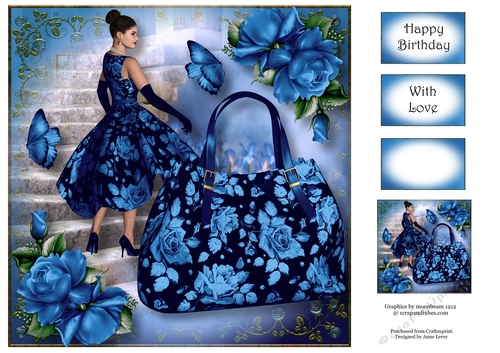 Handbags & Gladrags - Bright Blue 8x8