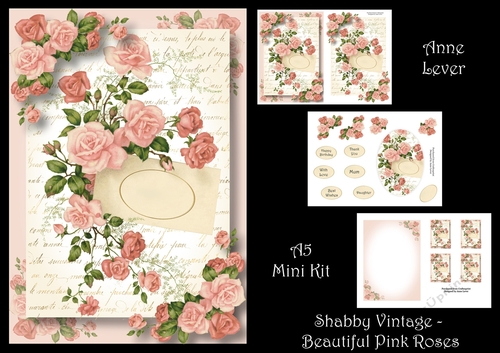Shabby Vintage - Beautiful Pink Roses