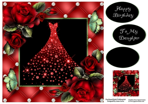 The Diamond Gown - Red 8x8