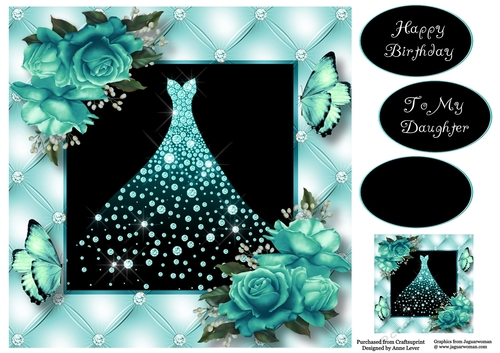 The Diamond Gown - Aqua 8x8