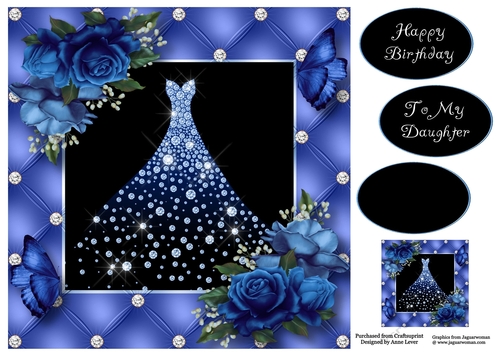 The Diamond Gown - Blue 8x8