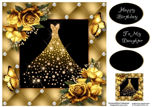 The Diamond Gown - Gold 8x8