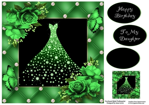 The Diamond Gown - Green 8x8